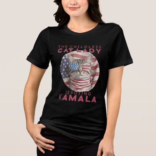 T-shirt En Tri-matière Cette chatte sans enfants pour Kamala 2024 (Recto)