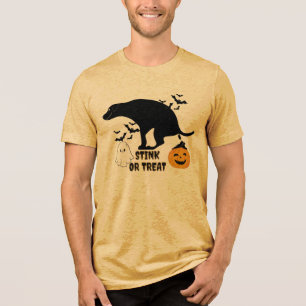 T-shirt En Tri-matière Chanter ou traiter drôle Pooping Halloween Chien h