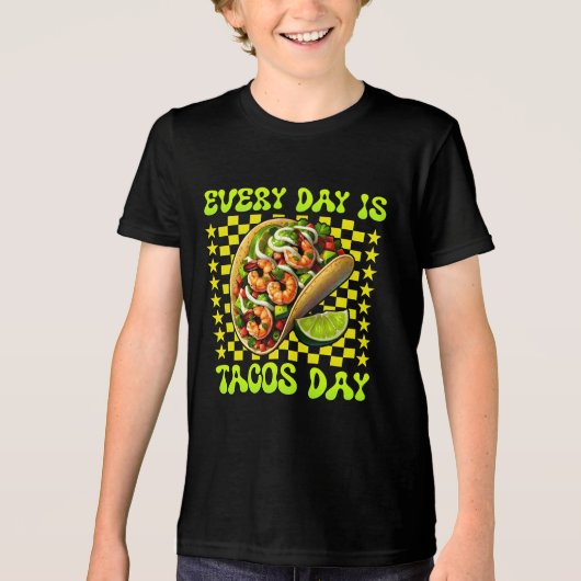 T-shirt En Tri-matière chaque jour, c'est la journée tacos (Recto)