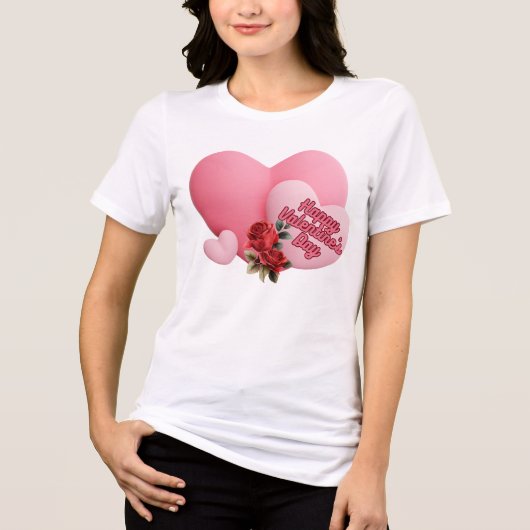 T-shirt En Tri-matière Charmant T-shirt Saint Valentin pour couple (Recto)