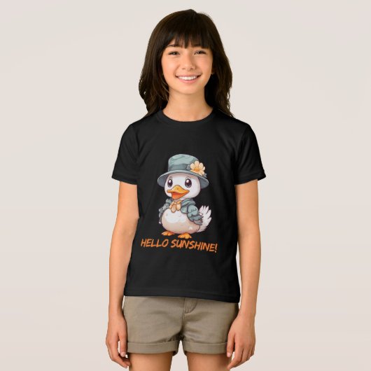 T-shirt En Tri-matière Charming Duck with Flower Hat (Recto plein)