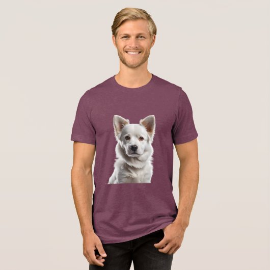 T-shirt En Tri-matière Charming White Shepherd Puppy Portrait (Recto plein)