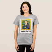 T-SHIRT  EN TRI-MATIÈRE CHAT AMUSANT MONA LISA T-SHIRT (Recto plein)