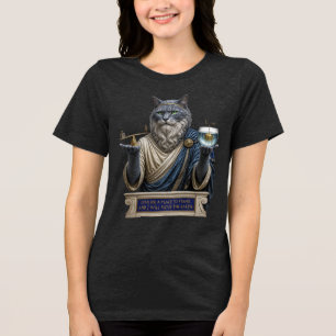 T-shirt En Tri-matière Chat Archimède Bleu Russe