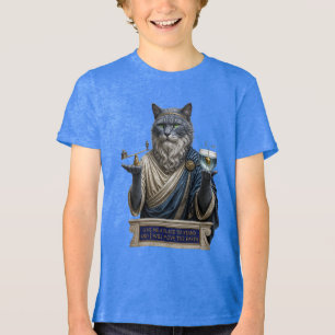 T-shirt En Tri-matière Chat Archimède Bleu Russe