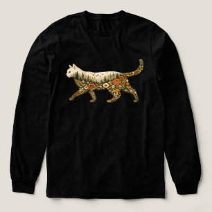 T-shirt En Tri-matière Chat Boho Floral — Amoureux des chats avec des pla