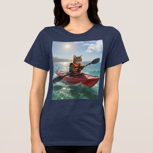 T-shirt En Tri-matière chat cayak (Recto)