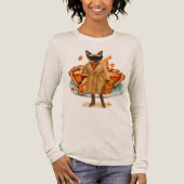 T-shirt En Tri-matière Chat d'automne avec TURKEY pour Thanksgiving (Recto)