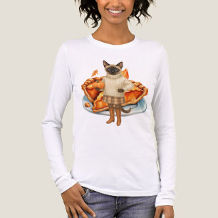 T-shirt En Tri-matière Chat d'automne avec TURKEY pour Thanksgiving