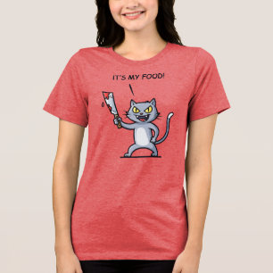 T-shirt En Tri-matière Chat Drôle avec Couteau