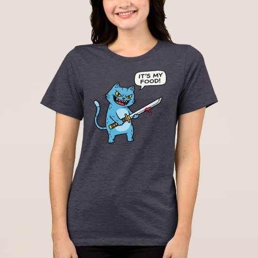 T-shirt En Tri-matière Chat Drôle avec Épée (Recto)