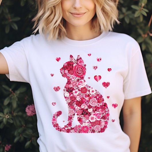 T-shirt En Tri-matière Chat floral
