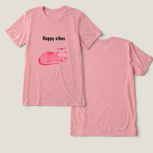 T-shirt En Tri-matière Chat Kitty Rose Happy Vibes
