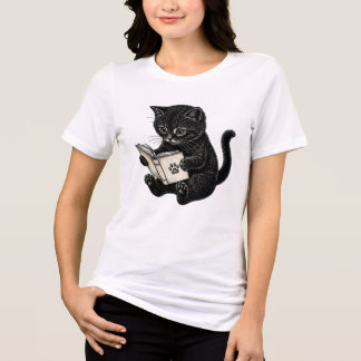 T-shirt En Tri-matière Chat lisant un livre
