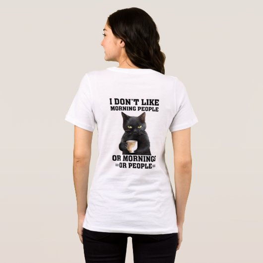 T-shirt En Tri-matière Chat noir grumeux (Verso intégral)