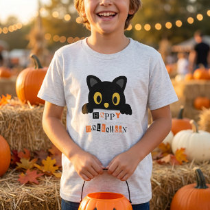 T-shirt En Tri-matière Chat noir mignon Halloween
