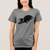 T-shirt En Tri-matière Chat noir - Thé d'art japonais Vintage (Recto)