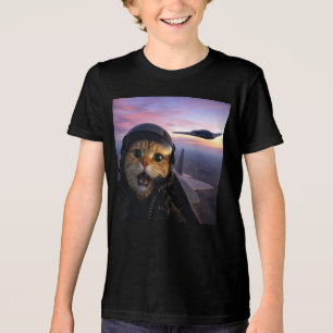 T-shirt En Tri-matière Chat pilote de chasse drôle , Guerres de chats vin