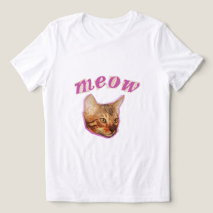 T-shirt En Tri-matière Chat Réel Drôle – Création de Mème "Meow" – Ca