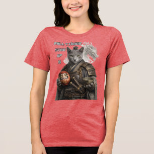 T-shirt En Tri-matière Chat Samouraï Bleu Russe