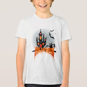 T-shirt En Tri-matière Château Hanté Épouvantable Halloween Chauves-souri