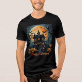 T-shirt En Tri-matière Château médiéval hanté Halloween (Recto)