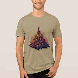T-shirt En Tri-matière Château sur le sommet de la montagne