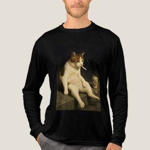 T-shirt En Tri-matière Chaton Cigarette Drôle Chat Qui Fume Mème Générati