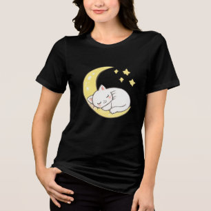 T-shirt En Tri-matière Chaton Lune Dormante