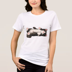 T-shirt En Tri-matière Chaton Smoking Endormi