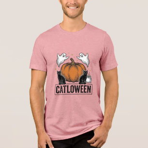 T-shirt En Tri-matière Chatoween Chat Noir Fantôme Halloween Conception V