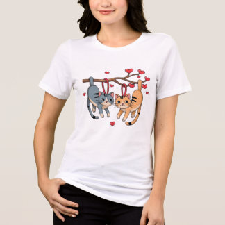 T-shirt En Tri-matière Chats Amour