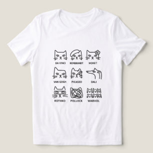T-shirt En Tri-matière Chats d'artistes célèbres Grille minimaliste Art m