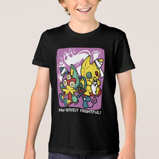 T-shirt En Tri-matière Chats déplaisants Halloween Art : Paw-sitly Fright (Recto)