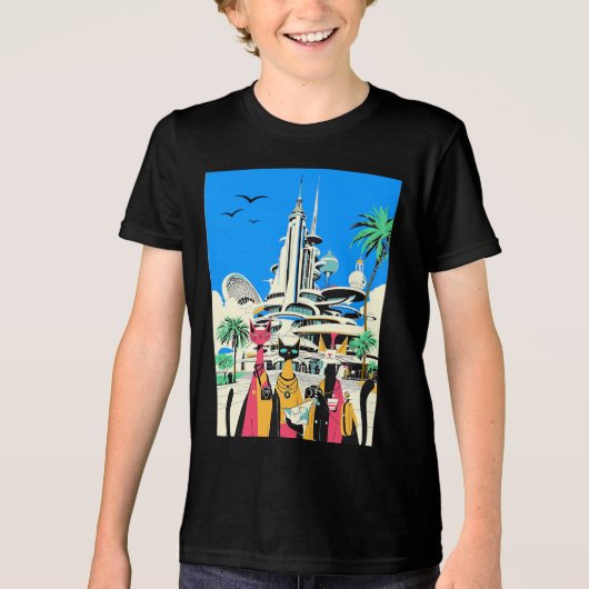 T-shirt En Tri-matière Chats en vacances Visiter l'avenir (Recto)