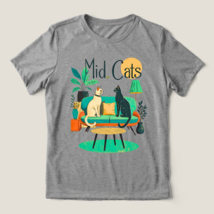 T-shirt En Tri-matière Chats Modernes du Milieu du Siècle à la Maison