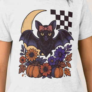 T-shirt En Tri-matière Chauve d'Halloween rétro avec lune Gothique esthét