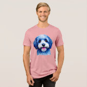 T-shirt En Tri-matière Cheepadoodé visage heureux en bleu (Recto plein)