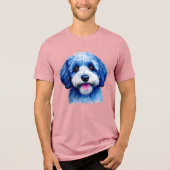 T-shirt En Tri-matière Cheepadoodé visage heureux en bleu (Recto)