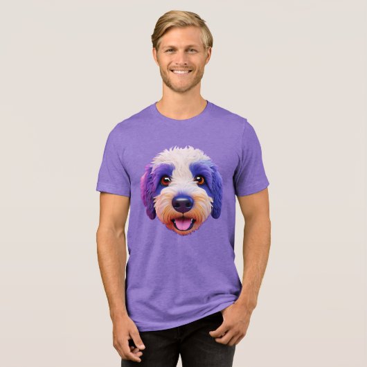 T-shirt En Tri-matière Cheepadoodle visage heureux pourpre tacheté (Recto plein)