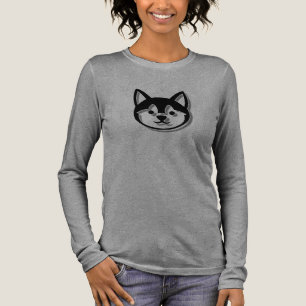 T-shirt En Tri-matière Chemise à manches longues avec visage de Husky Chi