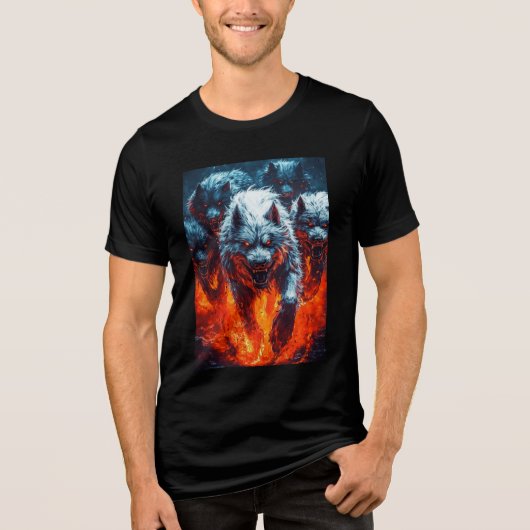 T-shirt En Tri-matière Chemise à trois mélanges infernale Wolf Pack (Recto)
