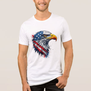 T-shirt En Tri-matière Chemise aigle du 4 juillet – Conception patriotiqu