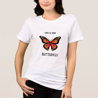 T-shirt En Tri-matière Chemise blanche pour filles avec motif papillon 