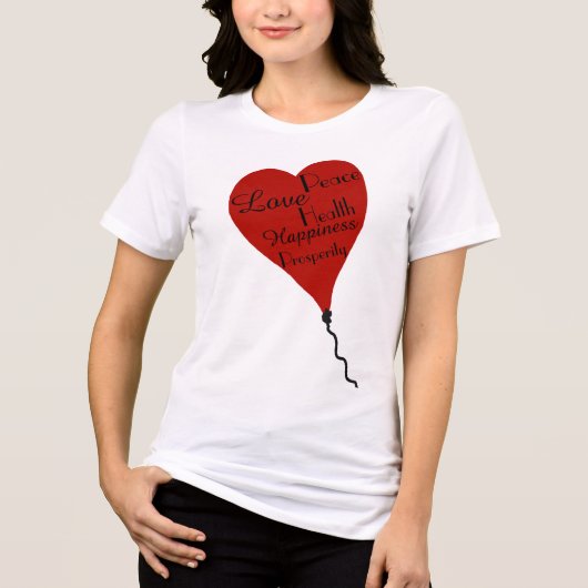 T-shirt En Tri-matière Chemise d'Amour Coeur Rouge (Recto)