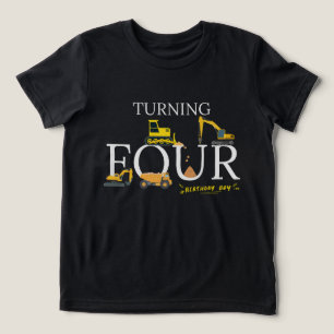T-shirt En Tri-matière Chemise d'anniversaire Boy Dump Truck Excavator