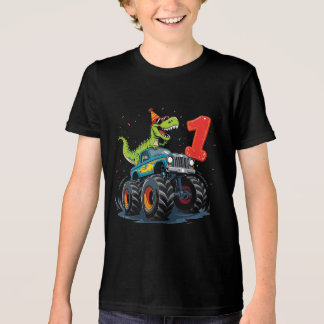 T-shirt En Tri-matière Chemise d'anniversaire de Dinosaur Monster pour ga