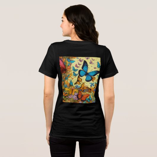 T-shirt En Tri-matière Chemise de conception papillon gracieuse (Verso intégral)