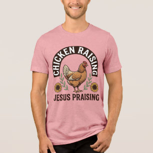 T-shirt En Tri-matière Chemise de ferme vintage louant Jésus et élevant d