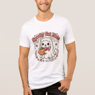 T-shirt En Tri-matière Chemise de maman chat effrayant, chat fantôme mign